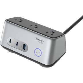 محطة شحن USB C، شريط طاقة 100 وات مع منافذ USB، سلك تمديد 6 في 1 مع منافذ متعددة، شحن سريع لأجهزة iPhone S23 iPad MacBook المحمولة (أبيض)