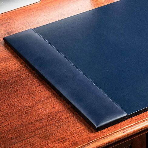 Dacasso Bonded Pad with Side Rails Luxury Leather Desk Blotter for Writing, 30 x 18, Brown in Saudi Arabia