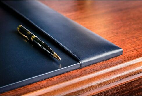 Dacasso Bonded Pad with Side Rails Luxury Leather Desk Blotter for Writing, 30 x 18, Brown in Saudi Arabia