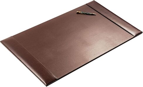 Dacasso Bonded Pad with Side Rails Luxury Leather Desk Blotter for Writing, 30 x 18, Brown in Saudi Arabia