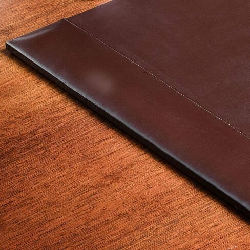 Dacasso Bonded Pad with Side Rails Luxury Leather Desk Blotter for Writing, 30 x 18, Brown in Saudi Arabia