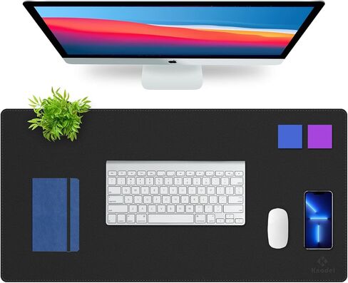 وسادة مكتب كبيرة من K KNODEL، حصيرة مكتبية، وسادة حماية مكتبية، حصيرة كمبيوتر للمكتب، وسادة مكتب جلدية، نشافة مكتب الخياطة، لوحة كتابة سطح المكتب للمكتب والمنزل، لوحة ماوس (31.5 بوصة × 15.7 بوصة، أسود) in Kuwait