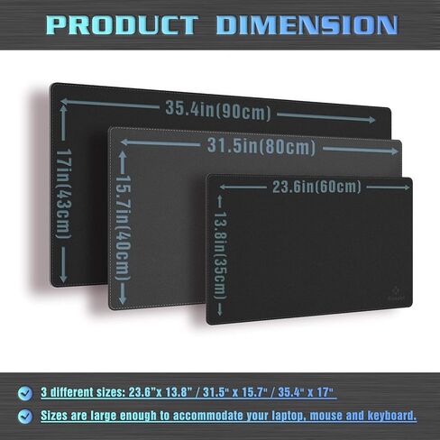 وسادة مكتب كبيرة من K KNODEL، حصيرة مكتبية، وسادة حماية مكتبية، حصيرة كمبيوتر للمكتب، وسادة مكتب جلدية، نشافة مكتب الخياطة، لوحة كتابة سطح المكتب للمكتب والمنزل، لوحة ماوس (31.5 بوصة × 15.7 بوصة، أسود) in Kuwait