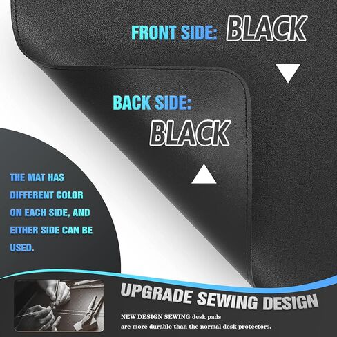 وسادة مكتب كبيرة من K KNODEL، حصيرة مكتبية، وسادة حماية مكتبية، حصيرة كمبيوتر للمكتب، وسادة مكتب جلدية، نشافة مكتب الخياطة، لوحة كتابة سطح المكتب للمكتب والمنزل، لوحة ماوس (31.5 بوصة × 15.7 بوصة، أسود) in Kuwait