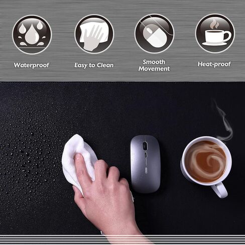 وسادة مكتب كبيرة من K KNODEL، حصيرة مكتبية، وسادة حماية مكتبية، حصيرة كمبيوتر للمكتب، وسادة مكتب جلدية، نشافة مكتب الخياطة، لوحة كتابة سطح المكتب للمكتب والمنزل، لوحة ماوس (31.5 بوصة × 15.7 بوصة، أسود) in Kuwait