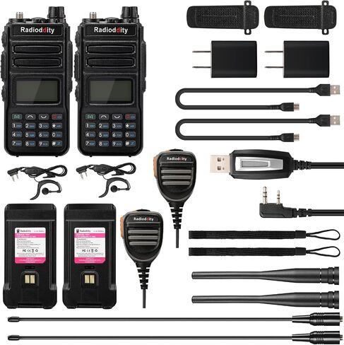 Radioddity GM-30 GMRS راديو محمول باليد 5 وات طويل المدى، قادر على تكرار GMRS، 11 قناة NOAA، مزامنة العرض. مثالية للهبوط على الطرق الوعرة. يشتمل على كابل برمجة، وهوائي عالي الكسب مقاس 15.5 بوصة، وعبوتين in Saudi Arabia