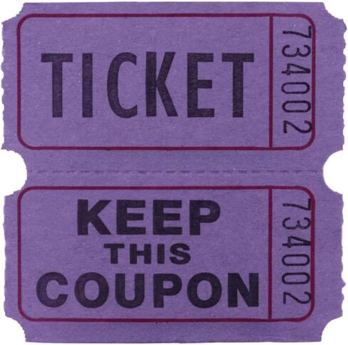 100 Purple Raffle Tickets Double Roll 50/50 Carnival Fair Split The Pot One Hundred Consecutively Numbered Fundraiser Festival Event Party Door Prize Drawing Perforated Stubs in Kuwait