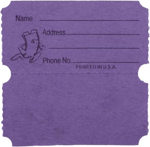 100 Purple Raffle Tickets Double Roll 50/50 Carnival Fair Split The Pot One Hundred Consecutively Numbered Fundraiser Festival Event Party Door Prize Drawing Perforated Stubs in Kuwait