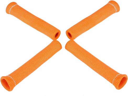 X AUTOHAUX 8 Pcs Orange Spark Plug Wire Boots 1800 Degree Heat Shield Protector Sleeve for Car in Saudi Arabia
