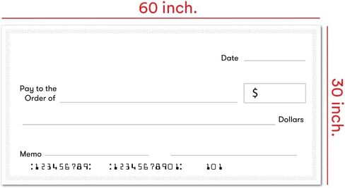 فحص المسح الجاف للعرض التقديمي لجائزة وهمية عملاقة - 16 بوصة × 32 بوصة - شيك كبير للوقف والتبرعات وجمع التبرعات - فحص الفائزين بمكافآت اليانصيب الكبيرة الفارغة in Kuwait