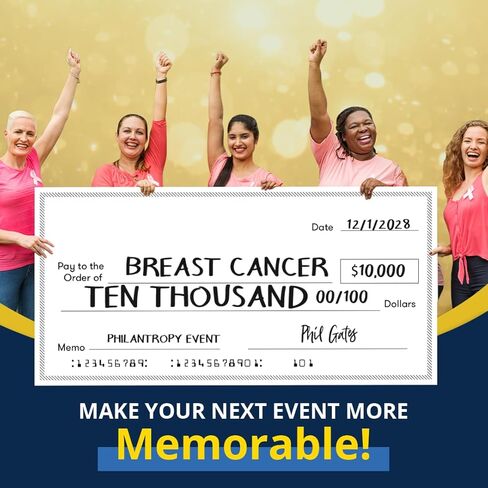 فحص المسح الجاف للعرض التقديمي لجائزة وهمية عملاقة - 16 بوصة × 32 بوصة - شيك كبير للوقف والتبرعات وجمع التبرعات - فحص الفائزين بمكافآت اليانصيب الكبيرة الفارغة in Kuwait