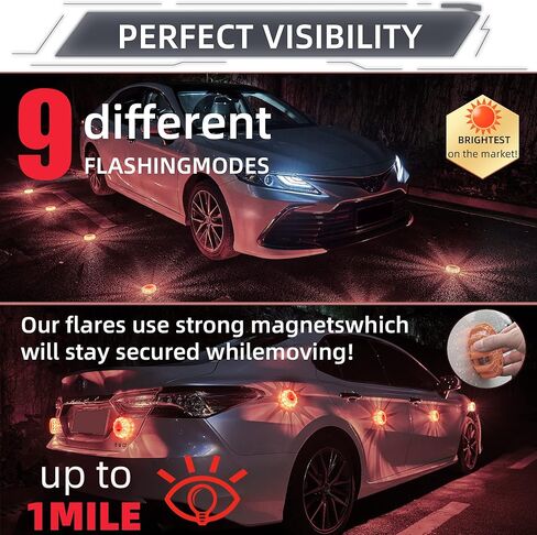 DK-WINER Led Road Flares Emergency Road Flares are a Versatile and Reliable Safety Tool for use in Emergency situations on The Road. Here's a Breakdown of The Key Features of These Road Flares in Saudi Arabia