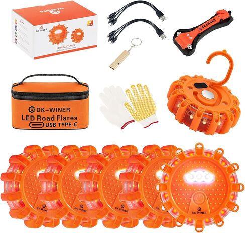 DK-WINER Led Road Flares Emergency Road Flares are a Versatile and Reliable Safety Tool for use in Emergency situations on The Road. Here's a Breakdown of The Key Features of These Road Flares in Saudi Arabia