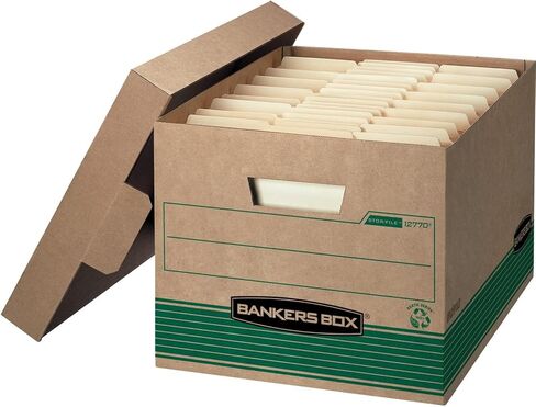 صناديق تخزين الملفات ذات الأغطية من Bankers Box، حجم إلكتروني/قانوني (20 حزمة) صناديق تخزين الملفات الأساسية، خطاب/قانوني، أبيض/أزرق (30 عبوة) in Saudi Arabia