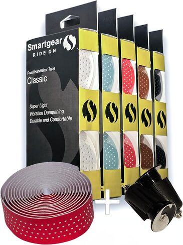 Bar Tape Black - Handlebar Tape - SmartGear - Synthetic Leather with Expandable Plug for Road Bikes - Cycling - Bike - Gear Up for a Smooth Ride and Experience The Unmatched Performance and Grip! in Saudi Arabia