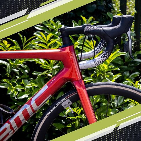 JRC Components Orimono Metallic Bicycle Handlebar Tape | Set of 2 Comfortable Bar Tape for Road Bike | Gravel Bicycle Handlebar Wrap with Bar End Plugs | Enhance Your Bike Grip - (Red) in Saudi Arabia
