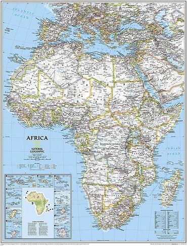 National Geographic Africa Wall Map - Classic - Laminated (24 x 30.75 in) (National Geographic Reference Map) in Saudi Arabia