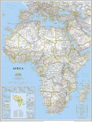National Geographic Africa Wall Map - Classic - Laminated (24 x 30.75 in) (National Geographic Reference Map) in Saudi Arabia