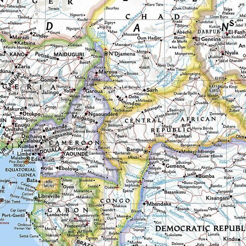 National Geographic Africa Wall Map - Classic - Laminated (24 x 30.75 in) (National Geographic Reference Map) in Saudi Arabia