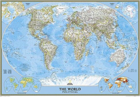 National Geographic World Wall Map - Classic - Laminated (43.5 x 30.5 in) (National Geographic Reference Map) in Saudi Arabia