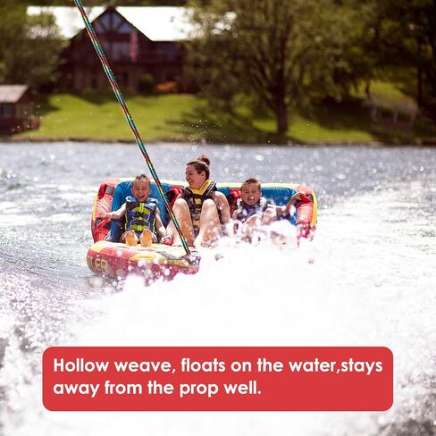 SearQing 1-قسم 16 حبلا مجوف من مادة البولي بروبيلين حبل سحب عائم للتزلج على الماء 3/8 × 60 قدم مع حبال مقبض للتزلج على الماء، سحب لوح الاستيقاظ، أنابيب قابلة للقطر in Kuwait