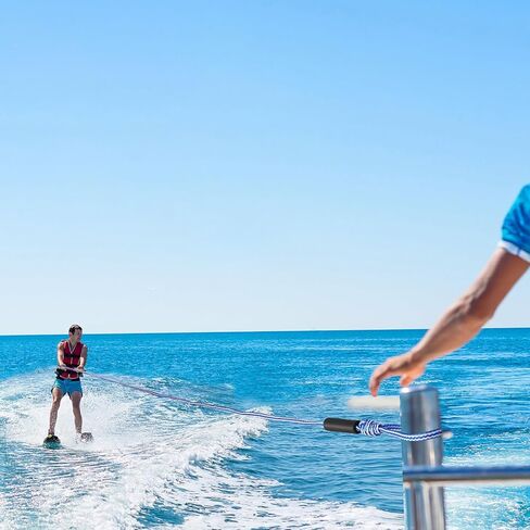 حبل سحب للأنابيب 3 أقسام 40FT+10FT+10FT، حبل سحب للقارب عالي التحمل، سرج سحب ذاتي التمركز، حبل سحب موصل سريع لأنابيب القوارب المائية والرياضات المائية والتزلج على الماء in Kuwait