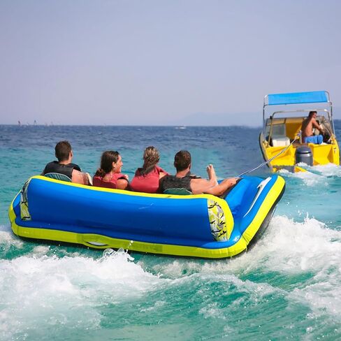 حبل سحب للأنابيب 3 أقسام 40FT+10FT+10FT، حبل سحب للقارب عالي التحمل، سرج سحب ذاتي التمركز، حبل سحب موصل سريع لأنابيب القوارب المائية والرياضات المائية والتزلج على الماء in Kuwait