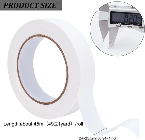 BENECREAT Book Binding Tape, 147.6Feet White Nylon Adhesive Tape Bookbinding Repair Tape for Crafts and Book Repair, 1inch in Kuwait