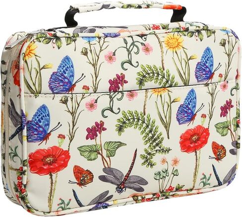 Bible Cover Carrying Book Case Church Bag Bible Protective with Handleand Zippered Back Pocket, Gift for Girls Women Mother Men Women Father Kids(White) in Saudi Arabia