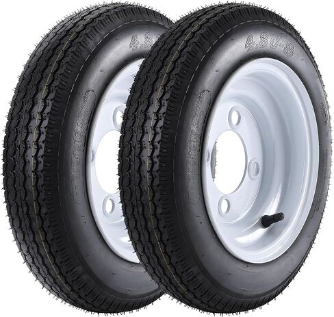 2 Pack 480-12 4.80x12 4.80-12 4.8-12 Trailer Tires with 12'' Rims, 5 Lug on 4.5'', Load Range C 6PR in Saudi Arabia