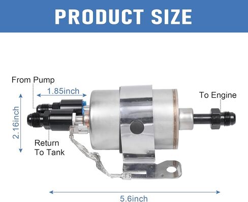 Inline Fuel Pump 255LPH GSL392 & Fuel Pressure Regulator/Filter Kit 58PSI Replacement For GSL392-400-939, GSL392400939, 400-939, WIX 33737 High Pressure External Pump 6AN Fittings in Saudi Arabia