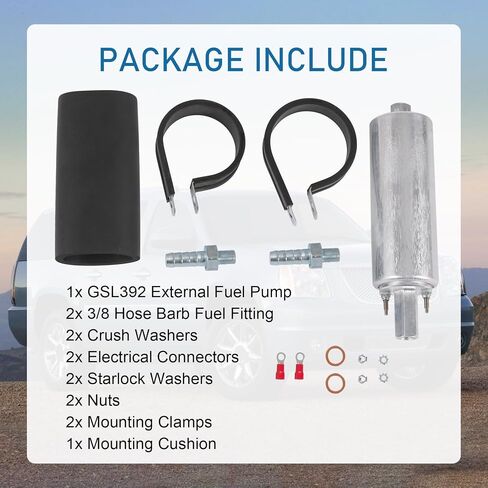 Inline Fuel Pump 255LPH GSL392 & Fuel Pressure Regulator/Filter Kit 58PSI Replacement For GSL392-400-939, GSL392400939, 400-939, WIX 33737 High Pressure External Pump 6AN Fittings in Saudi Arabia