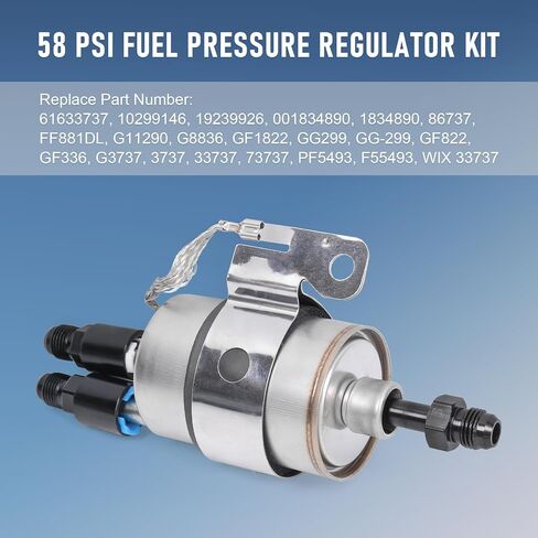 Inline Fuel Pump 255LPH GSL392 & Fuel Pressure Regulator/Filter Kit 58PSI Replacement For GSL392-400-939, GSL392400939, 400-939, WIX 33737 High Pressure External Pump 6AN Fittings in Saudi Arabia