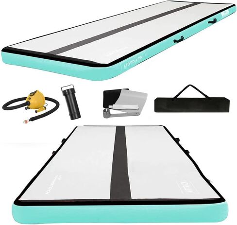AirTrack Inflatable Gymnastics Mat with Air Pump - 3 ft, 10 ft, 13 ft, 16 ft, 20 ft | Thick Tumbling Track Air Mat For Yoga, Cheerleading, Fitness & Training | Compact Home & Gym Exercise Equipment in Saudi Arabia