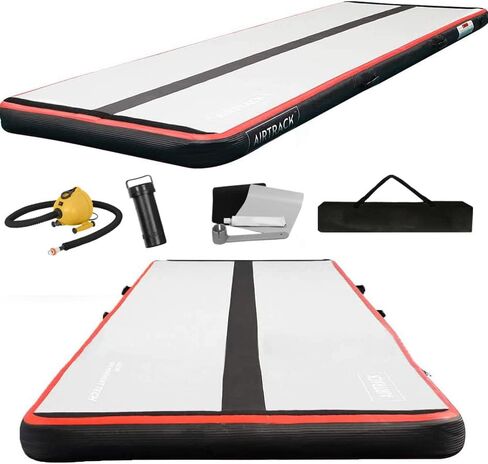 AirTrack Inflatable Gymnastics Mat with Air Pump - 3 ft, 10 ft, 13 ft, 16 ft, 20 ft | Thick Tumbling Track Air Mat For Yoga, Cheerleading, Fitness & Training | Compact Home & Gym Exercise Equipment in Saudi Arabia