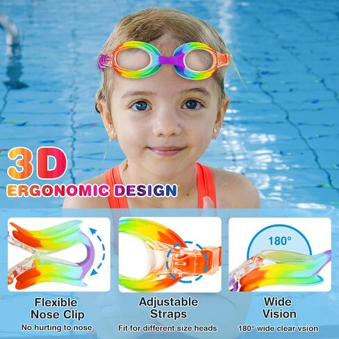 XDX Kids Goggles for Swimming 4-14, 4 Pack Kids Swim Goggles for Boys and Girls, Anti Fog Swim Goggles with UV Protection in Kuwait