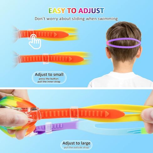 XDX Kids Goggles for Swimming 4-14, 4 Pack Kids Swim Goggles for Boys and Girls, Anti Fog Swim Goggles with UV Protection in Kuwait