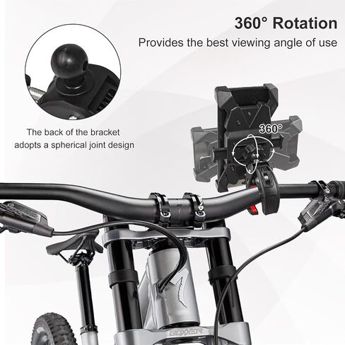 Bike Phone Holder,Motorcycle Phone Mount with 360° Rotation,Handlebar Clamp for Scooters,Bikes,Strollers-Compatible with iPhone 13 14 Plus/Pro Max & More Phones with 4.7" to 6.8" in Saudi Arabia