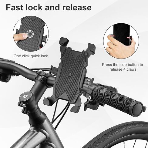 Bike Phone Holder,Motorcycle Phone Mount with 360° Rotation,Handlebar Clamp for Scooters,Bikes,Strollers-Compatible with iPhone 13 14 Plus/Pro Max & More Phones with 4.7" to 6.8" in Saudi Arabia