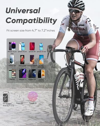 حامل هاتف للدراجة، متوافق عالميًا، حامل هاتف للدراجة من السيليكون قابل للتعديل، هواتف ذكية iPhone وAndroid مقاس 4.7-7.2 بوصة in Kuwait