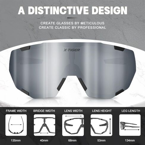X-TIGER Polarized Cycling Glasses Men Women 5 Interchangeable Lenes UV400 Sports Sunglasses Baseball Running Fishing… in Saudi Arabia