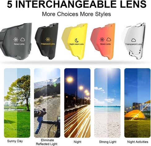 X-TIGER Polarized Cycling Glasses Men Women 5 Interchangeable Lenes UV400 Sports Sunglasses Baseball Running Fishing… in Saudi Arabia