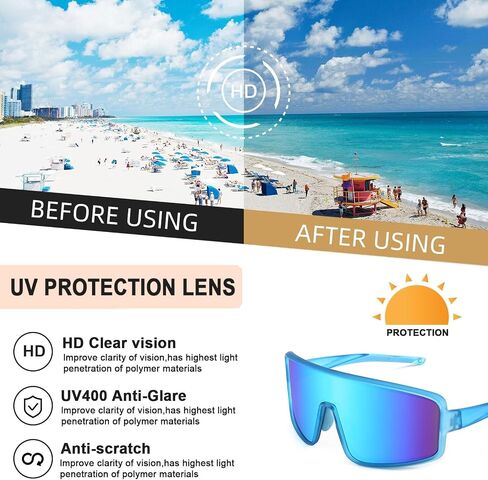 Karsaer Vision Men Women Sports Sunglasses Cycling Glasses Baseball Sunglasses for Youth Kids Teens 8-12 in Kuwait