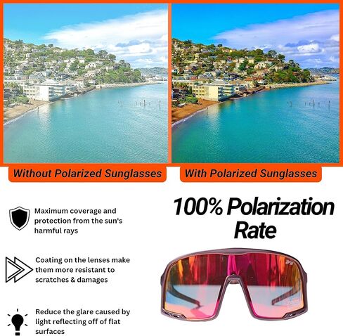 Adult Baseball Sunglasses UV400 Cool Sunglasses - Running Football Cycling Glasses, Sports Glasses + Case in Saudi Arabia