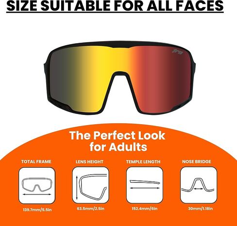 Adult Baseball Sunglasses UV400 Cool Sunglasses - Running Football Cycling Glasses, Sports Glasses + Case in Saudi Arabia