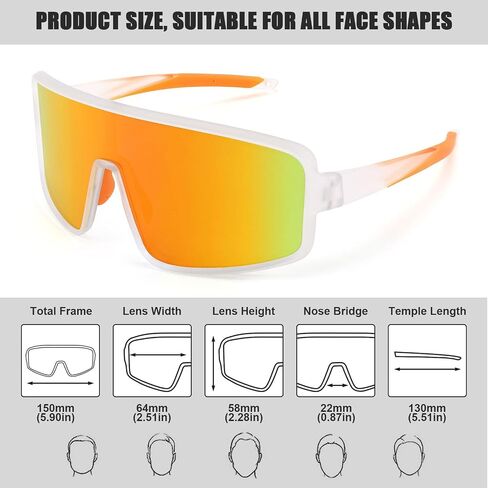 Karsaer Vision Men Women Sports Sunglasses Cycling Glasses Baseball Sunglasses for Youth Kids Teens 8-12 in Kuwait