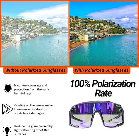 Adult Baseball Sunglasses UV400 Cool Sunglasses - Running Football Cycling Glasses, Sports Glasses + Case in Saudi Arabia