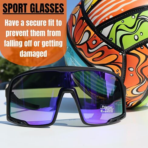 Adult Baseball Sunglasses UV400 Cool Sunglasses - Running Football Cycling Glasses, Sports Glasses + Case in Saudi Arabia