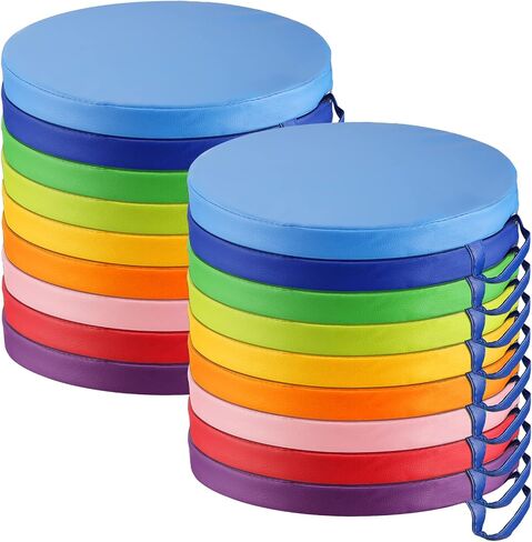 Marsui 18 Pcs Round Floor Cushions Classroom Flexible Seating with Handle Daycare Foam Colorful Floor Seating for School Kindergarten Classroom Home Nursery Supplies(Macaron Color) in Saudi Arabia