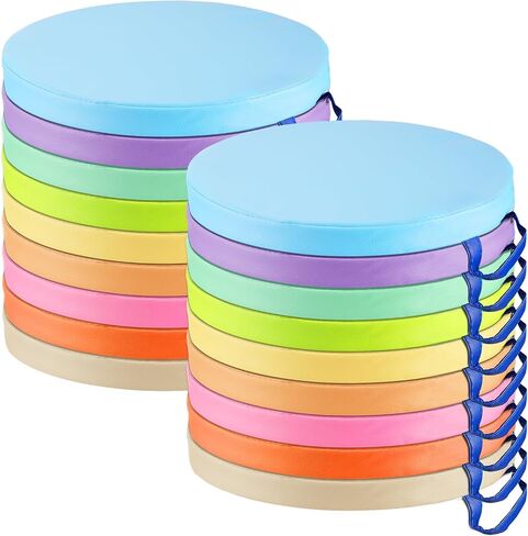 Marsui 18 Pcs Round Floor Cushions Classroom Flexible Seating with Handle Daycare Foam Colorful Floor Seating for School Kindergarten Classroom Home Nursery Supplies(Macaron Color) in Saudi Arabia
